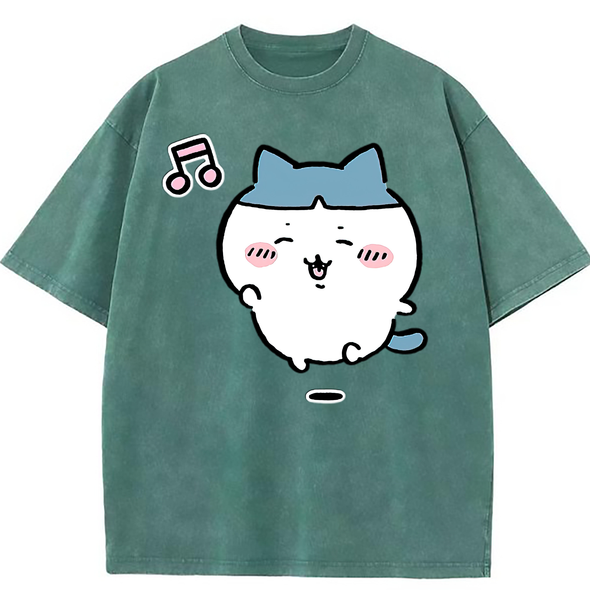 （画像用） ちいかわ ハチワレ Chii-kawa hachiware 綿100% ヴィンテージ風 半袖Tシャツ（フロントプリント）